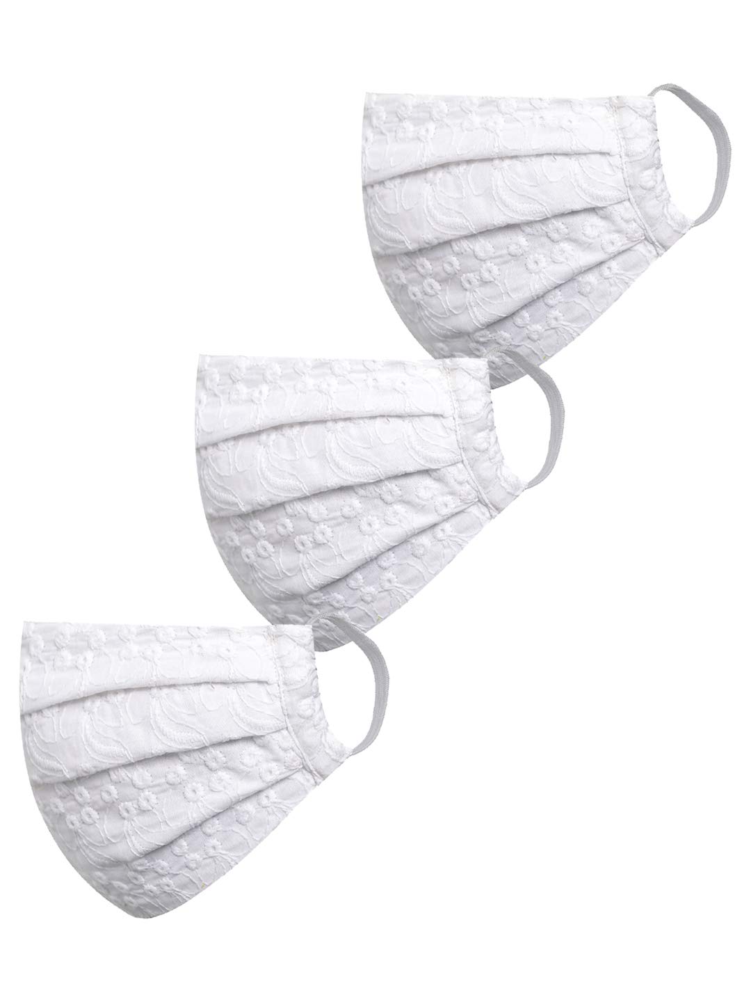 VASTRAMAY Unisex 2 -Ply Chikan Reusable Anti-Pollution Comfortable Half Face, Ear Loop Cotton Welness Masks in White - Pack of 3 (B08CF134TV) Amazon Price History, Amazon Price Tracker