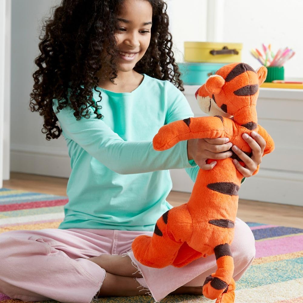 Disney Store Official Tigger Medium Soft Toy for Kids, Cuddly Character with Fuzzy Texture and Embroidered Details, Floppy Tail, Disney Plushy Suitable for All Ages