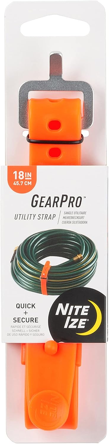 Nite IZE, Inc. USL24-31-R3 Nite IZE GearPro Secure Tarps, Hoses, Skis, Lumber, 80 lb. Load Limit, 24 inch, Black Utility Strap, 24" Stap, Bright Orange image 4