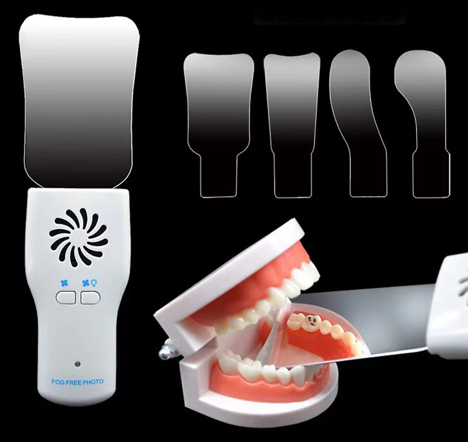Specchio per Ortodonzia A LED Riflettore Dentale A Doppia Faccia,pecchio per riflettore Dentale a 2 Lati,Specchio di Imaging Automatico di Defogging Riflettori in Acciaio Inox