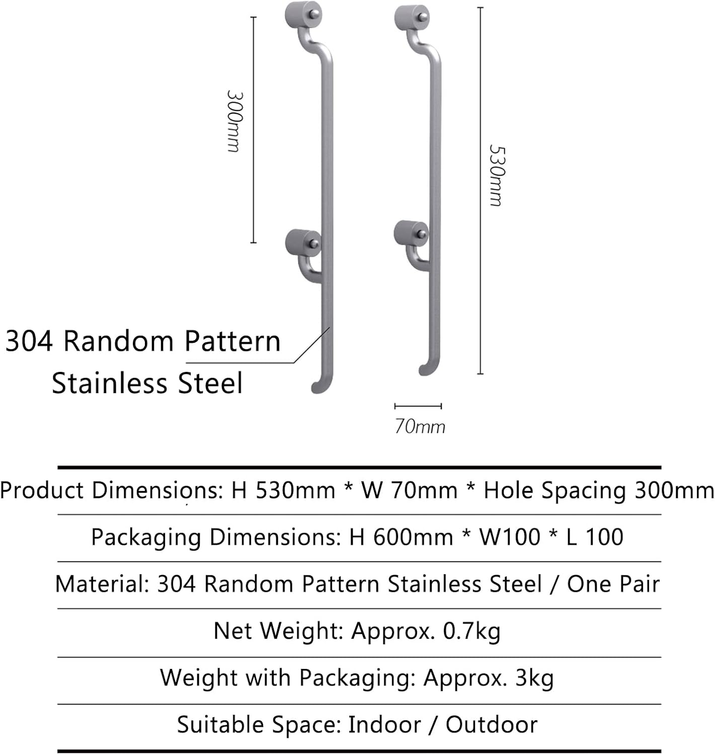 One Pair Gate Handle, Vintage Stainless Steel Gate Pull Handle, Sliding Door Handle Interior, for Kitchen, Cabinet, Bathroom, Closet, and Easy Install, Indoor, Outdoor