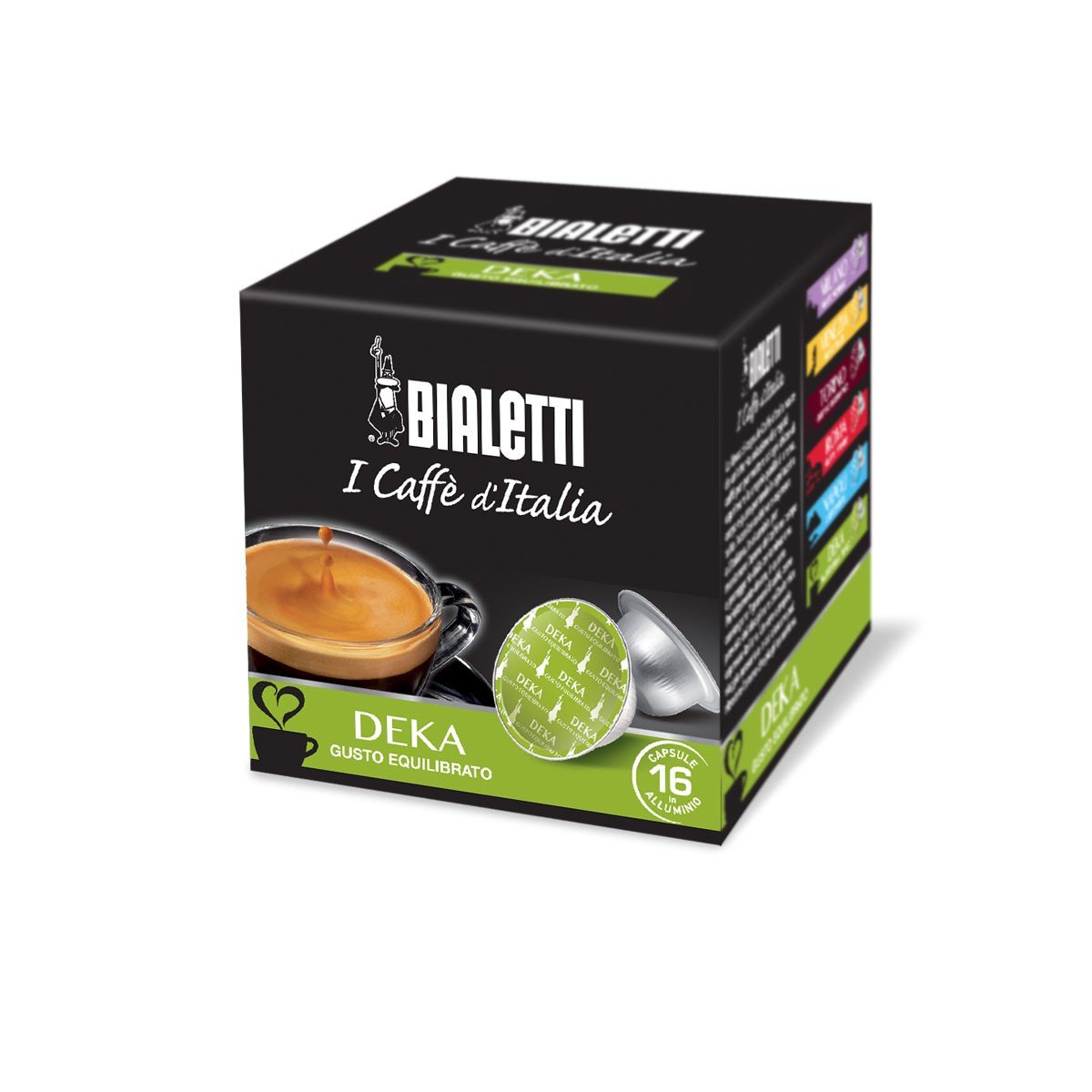 Bialetti Capsules Deka Cafè - Set 8 paquetes 16 capsulas