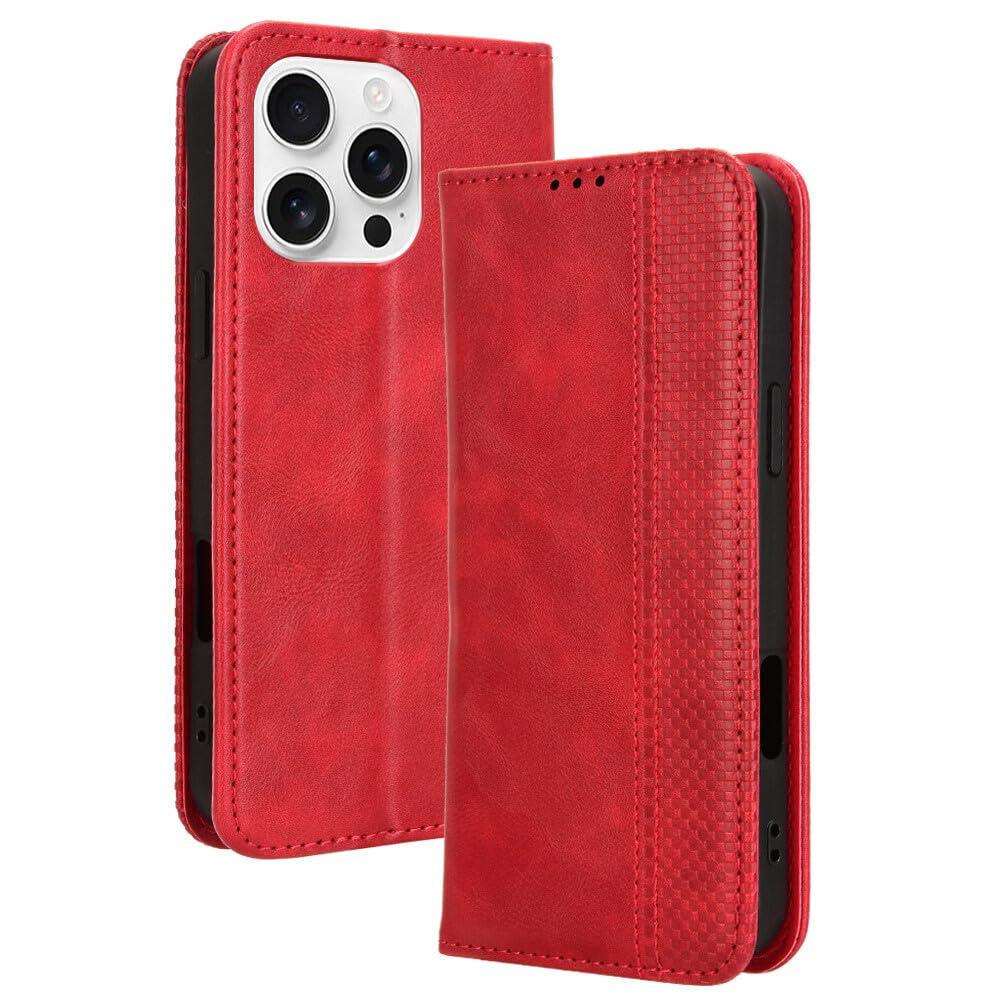 Housse iPhone 16 Plus rouge avec clapet pour vos sorties