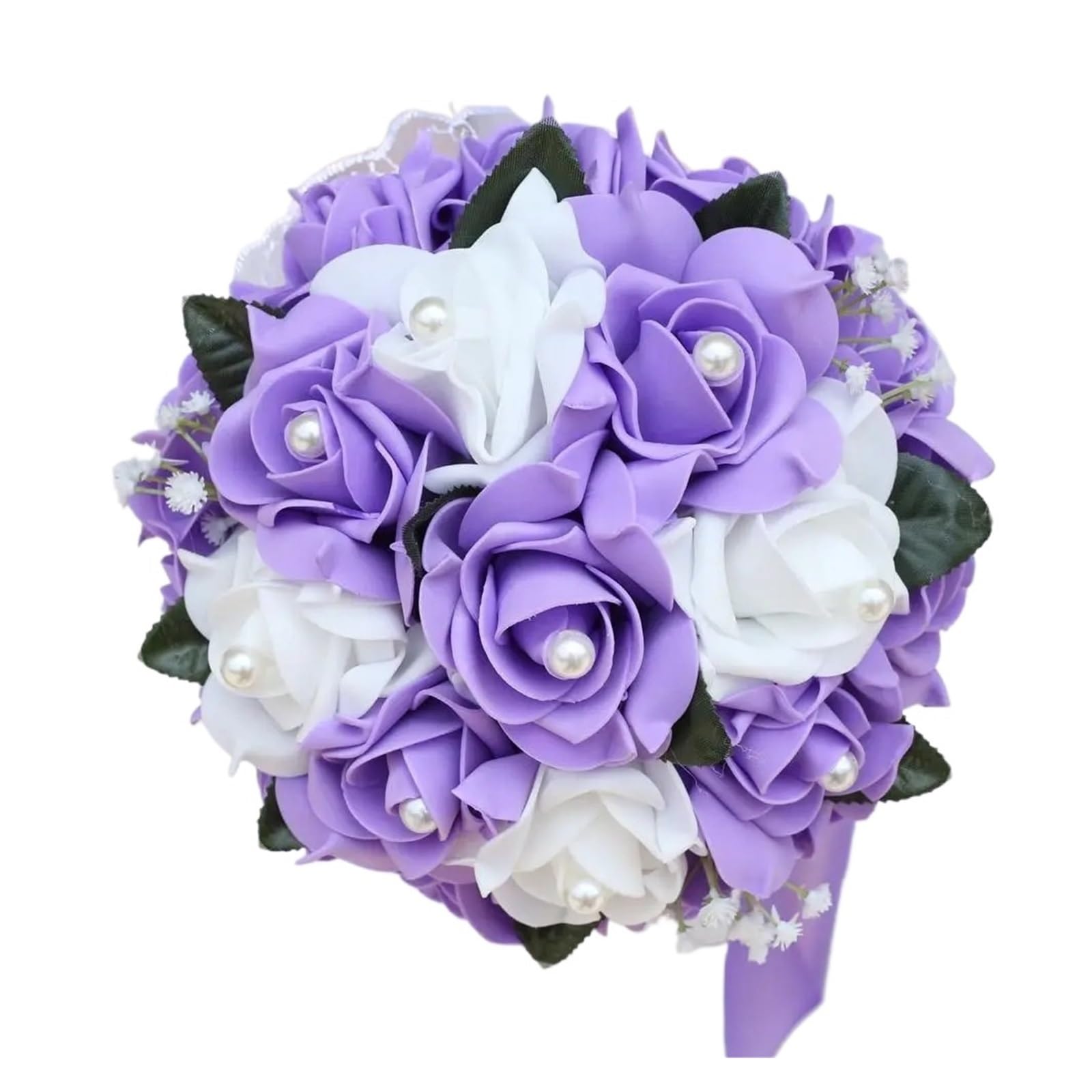 LuoAXINN Artificial Wedding Bouquet Wedding Bouquet Mariage Bouquets Diamond Ribbon Bridal Holding Artificial Flowers Bride(PURPLE)