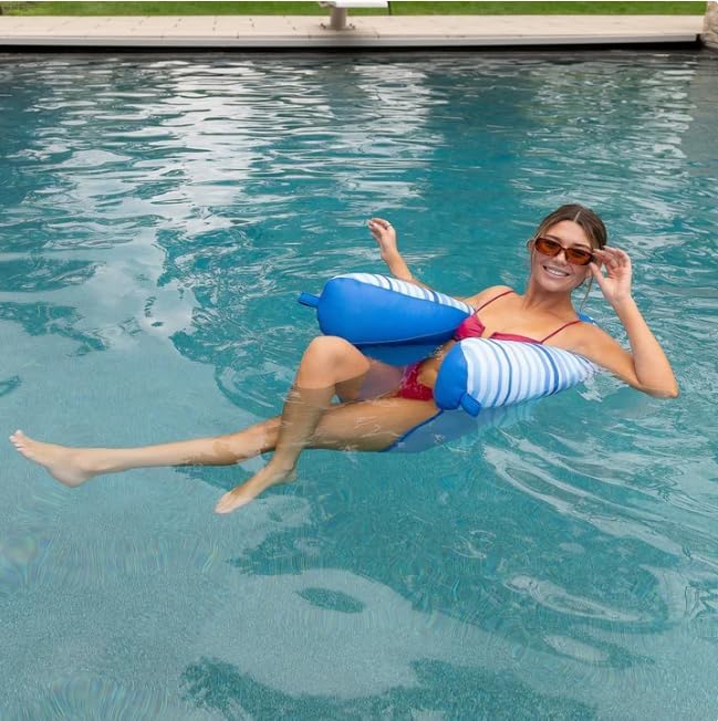 Noodle Sling Chair Pool Float – Non Inflatable Mesh Pool Seat – Lightweight, Quick Dry Design – Perfect for Pools, Lakes, and Beach Relaxation