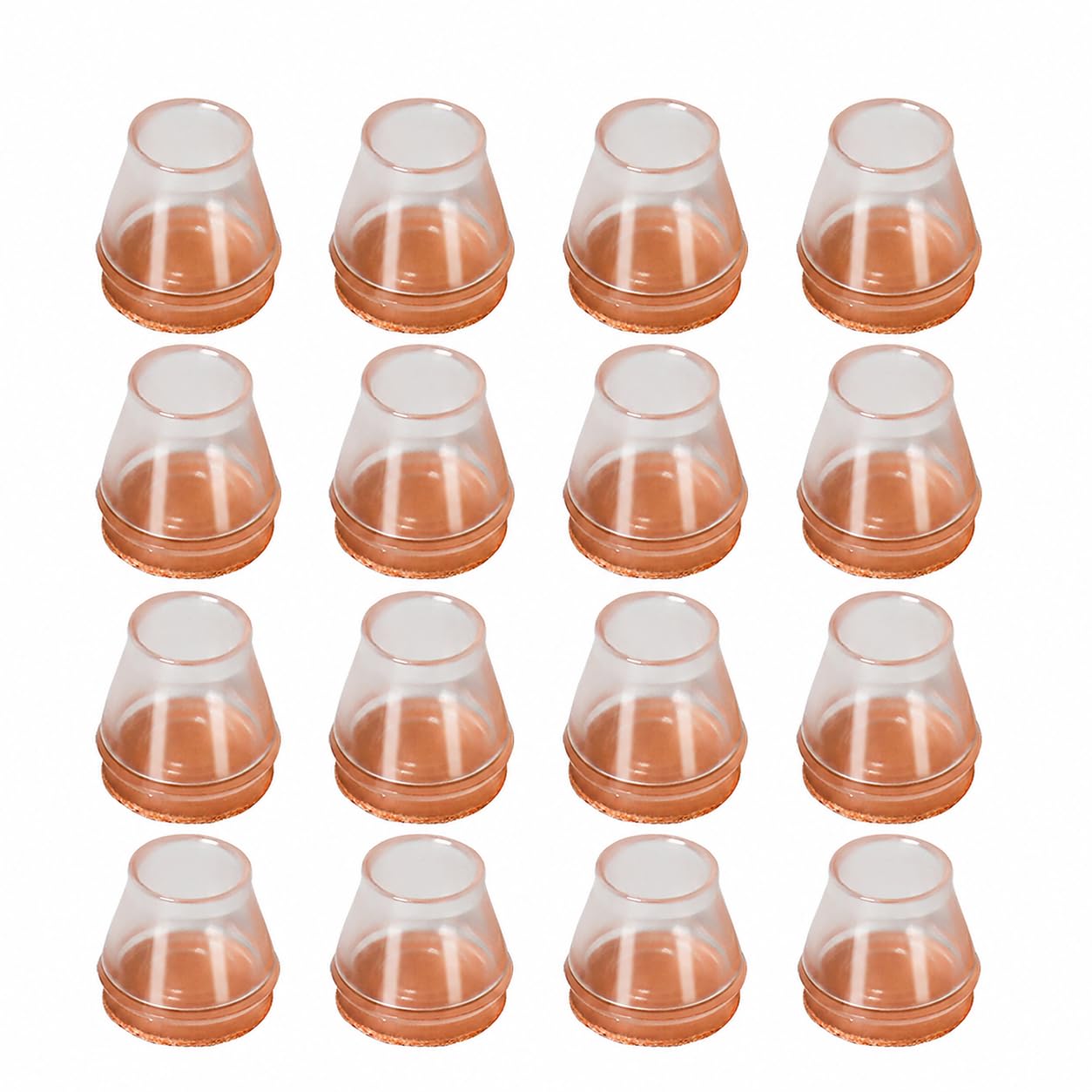 JADUFHU 16 PCS Clear Silicone Chair Leg Floor Protectors, Integrated Felt Anti-Scratch Anti-Noise Furniture Feet Caps, Stretchable Floor Protector Covers for 15-25mm Round Chair Legs