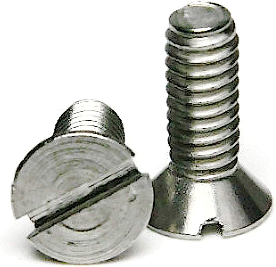 Stainless Steel Slotted Flat Head Machine Screws - 5/16"-24 x 3/4" Qty 25