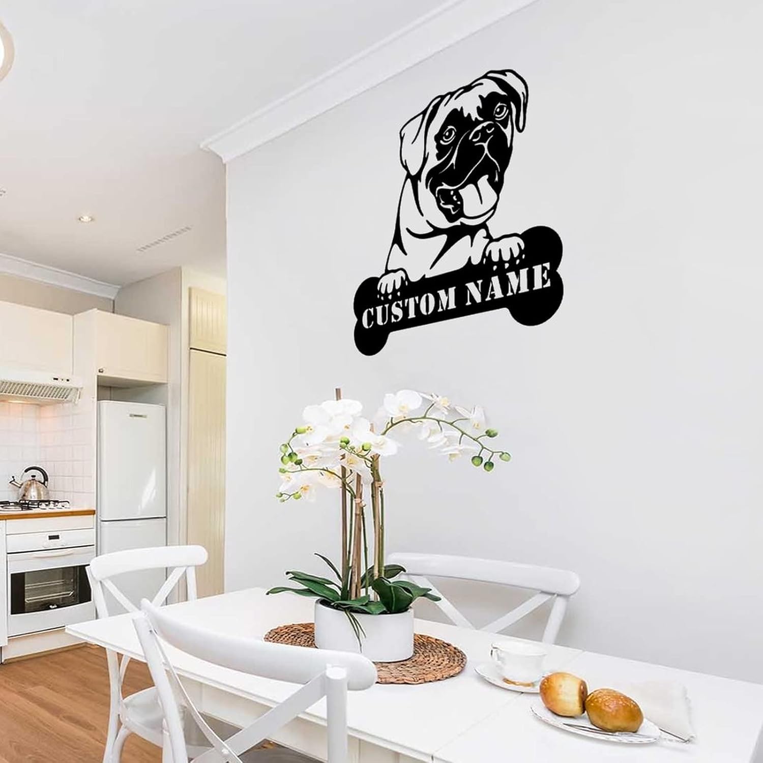 SILYHEART Custom Boxer Metal Wall Art Boxer Name Sign Custom Pet Name Sign Boxer Lover Sign Dog Mom Gift Personalized Dog Plaque Metal Wall Art Pet House Decor Housewarming Gift 18in