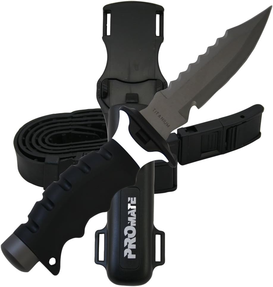 Promate Barracuda Sharp Tip Titanium Diving Knife (5-inch)