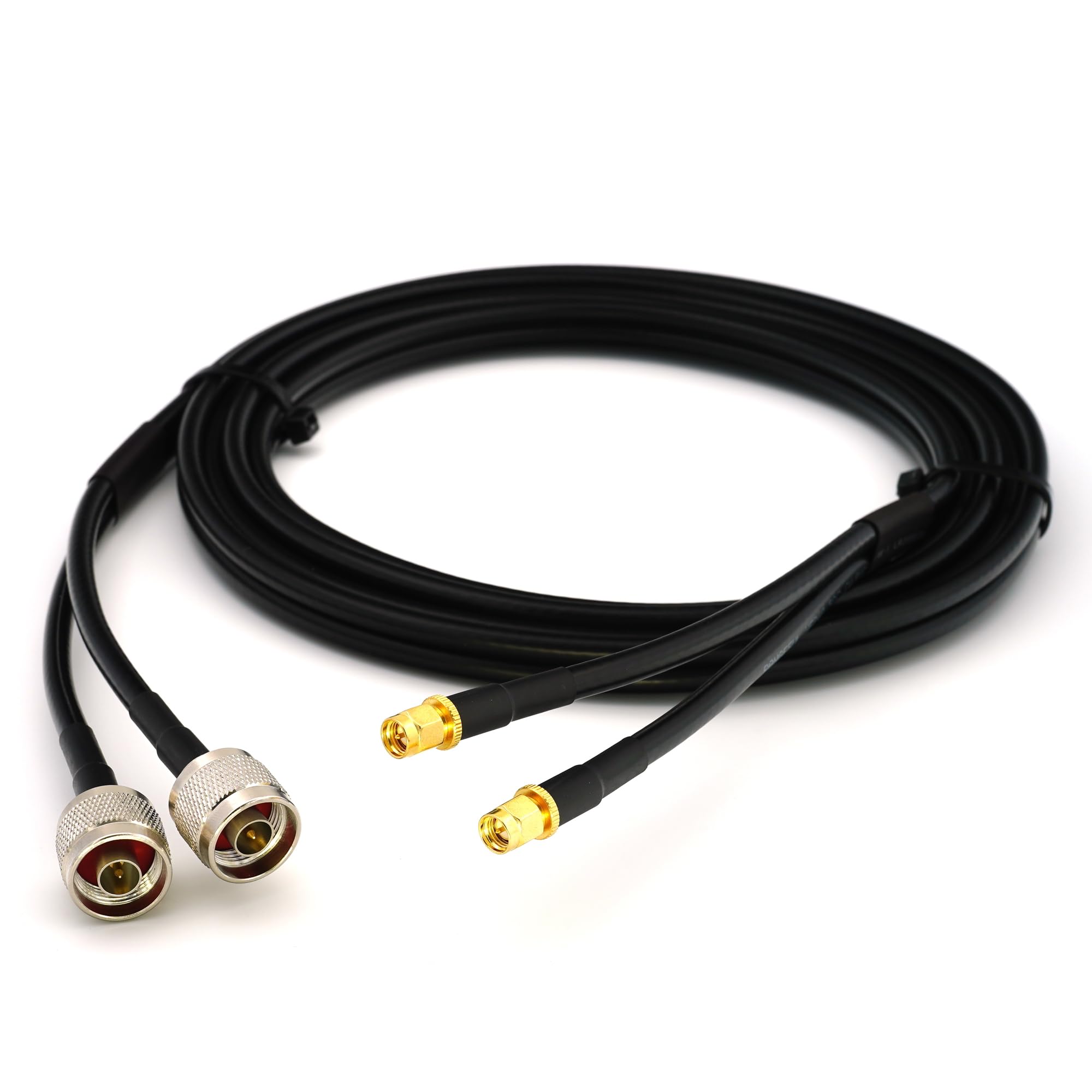 SMA Macho a N Macho 1m cable coaxial doble — SMA N Male cabl gemelo para GSM LTE router 4G 5G 6G antena repetidor WIFI exterior amplificador WIFI GPS — extensión HF-240 (LMR 240 equivalente)