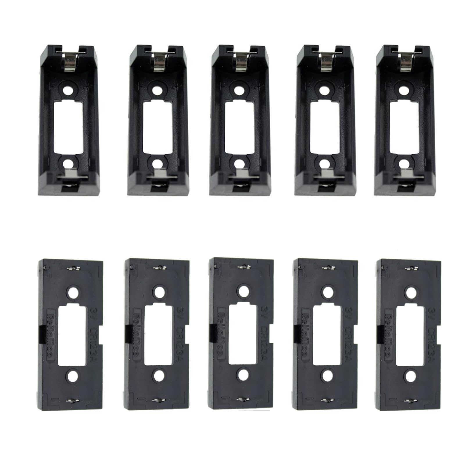 LAPXSNZD 10Pcs Black Battery Holder Case Box Clip for CR123 CR123A Lithium Battery