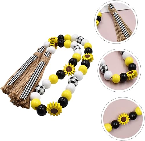 Miniatura 5 de ABOOFAN 2 piezas de girasoles con cuentas de girasol para decoración del hogar, accesorios para el hogar, guirnalda colgante de cuentas colgantes
