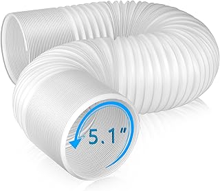 Air Conditioner Exhaust Vent Hose - 5.1" Diameter, 80" Length, Universal Counter-Clockwise Thread Air Vent Compatible with Honeywell, Whynter, Frigidaire, LG, Delonghi Toshiba, Delonghi, JHS