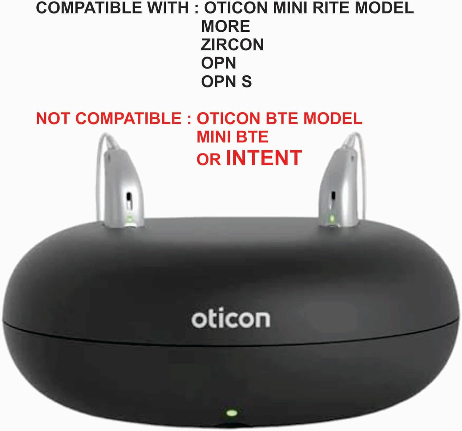 Otto Tech Oticon Charger 1.0 - Desktop Charger Replacement, Compatible with miniRITE R Oticon, Sonic, Bernafon Rechargeable Hearing Aids, Deskcharger