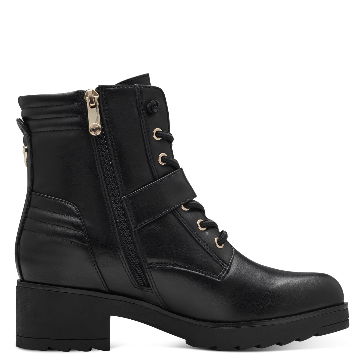 MARCO TOZZI Damen Stiefeletten zum Schnüren mit Blockabsatz mit Reißverschluss