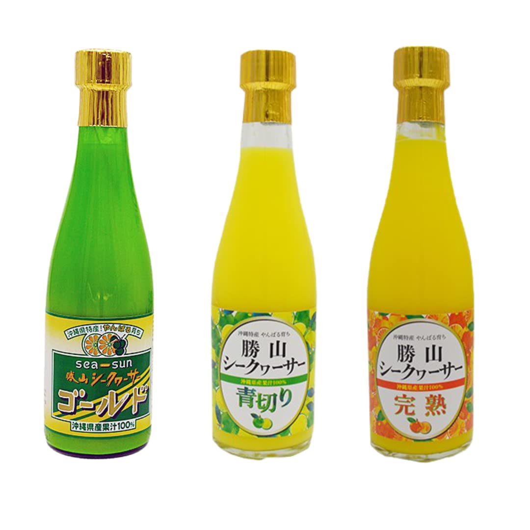 Amazon.co.jp: 勝山シークワーサー 飲み比べセット 300ml×3本 /果汁100