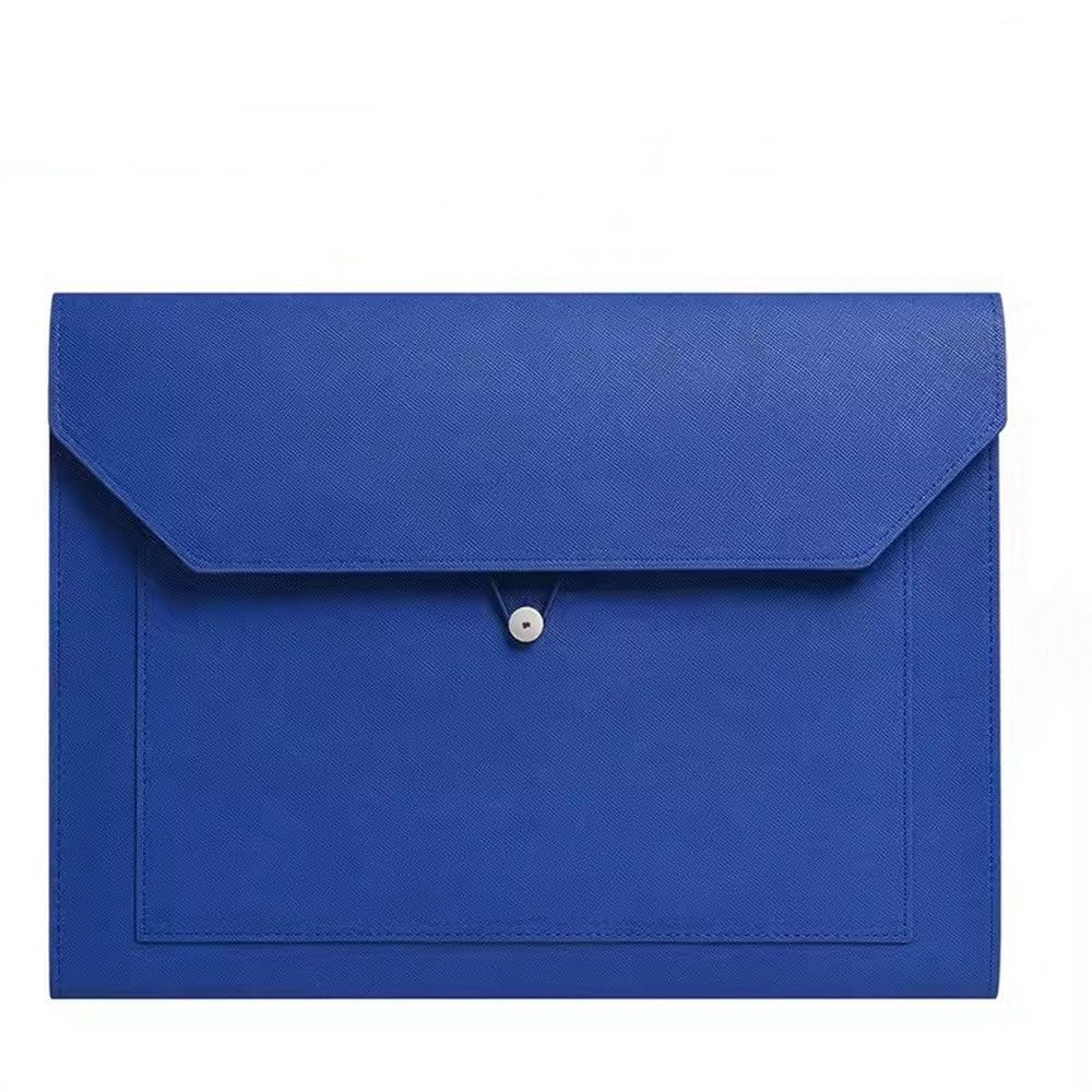 Etui na dokumenty ze skóry PU, Skórzany organizer na dokumenty A4, teczka, teczka, wielokolorowy, 330 x 245 mm(Blue)
