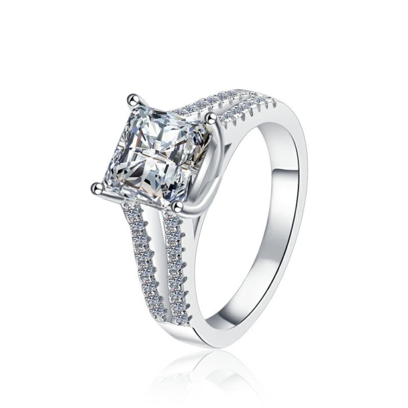 Bague moissanite princesse 2 carats pour illuminer vos soirées - 8