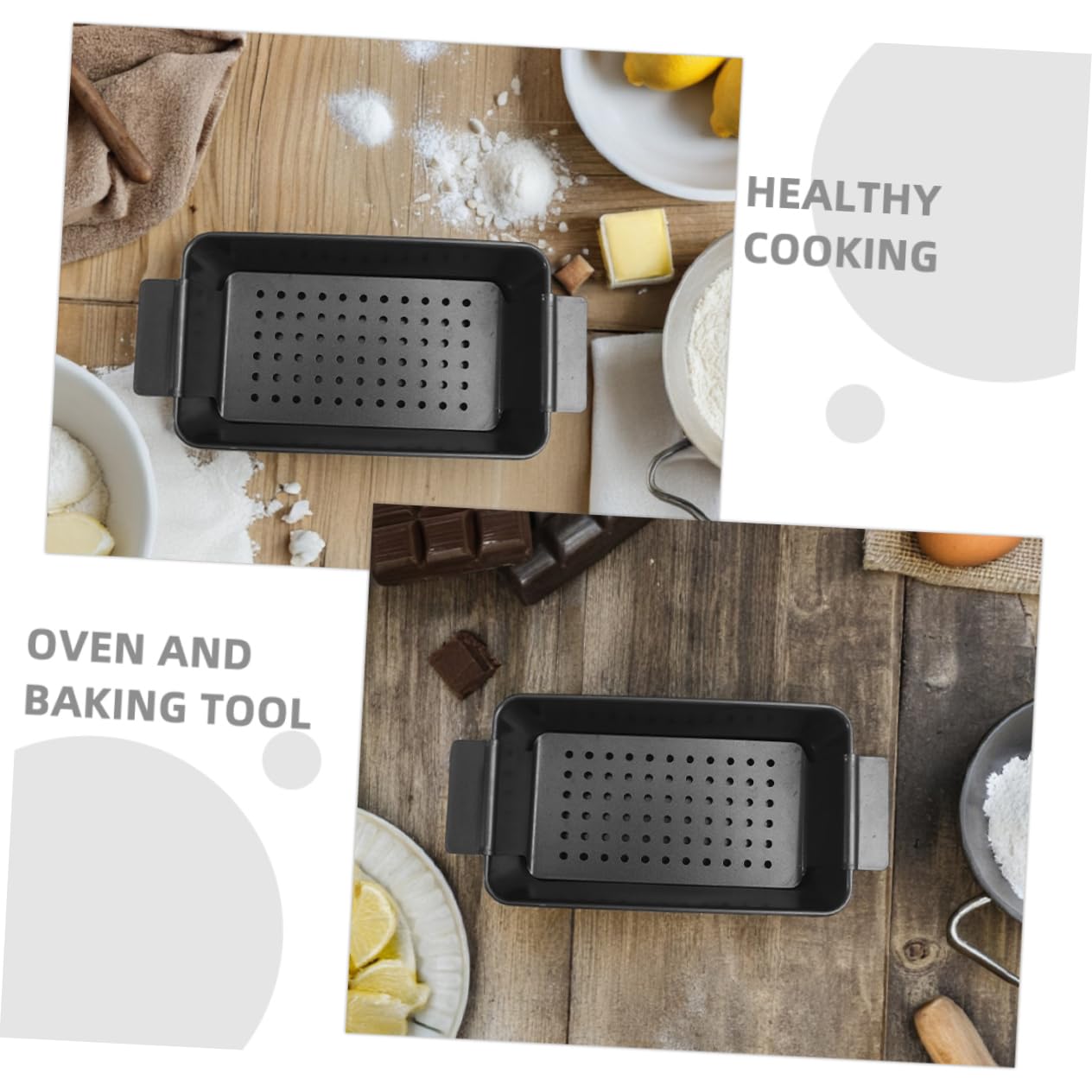 Molde para Tostadas Negro 2 Piezas de Acero al Carbono Antiadherente | Tapa, Apto para Pan de Carne y Pasteles, Uso Doméstico en Horno, Liberación Fácil