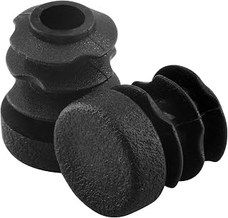 Jiozermi 24 Pcs 1/2" Round Plastic Plug, Black Round Plastic End Cap Furniture Finishing Plug for Pipe Post, Chairs and Furniture