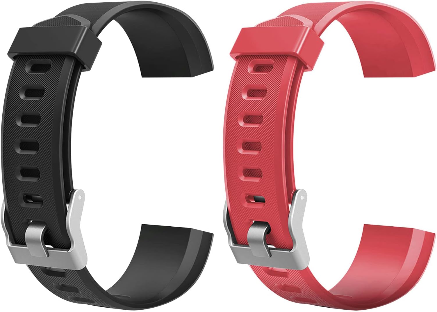 ID115Plus HR Replacement Strap, Everpert 2PCS Replacement Watchband Accessories Adjustable Soft Silicone Replacement Wrist Watch Strap ID115 Plus HR Smart Fitness Watch -No Tracker (A), 21.5x2cm