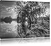 Produktbild Pixxprint Landschaft im Morgengrauen / 80x60cm Leinwandbild bespannt auf Holzrahmen/Wandbild Kunstdruck Dekoration