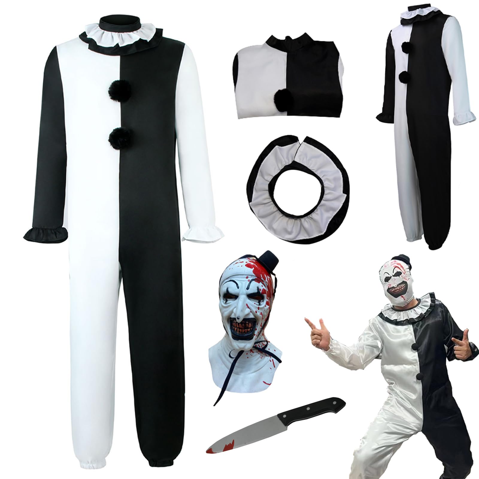 Art The Clown Costume Art The Cosplay Suit for Halloween Full Set
