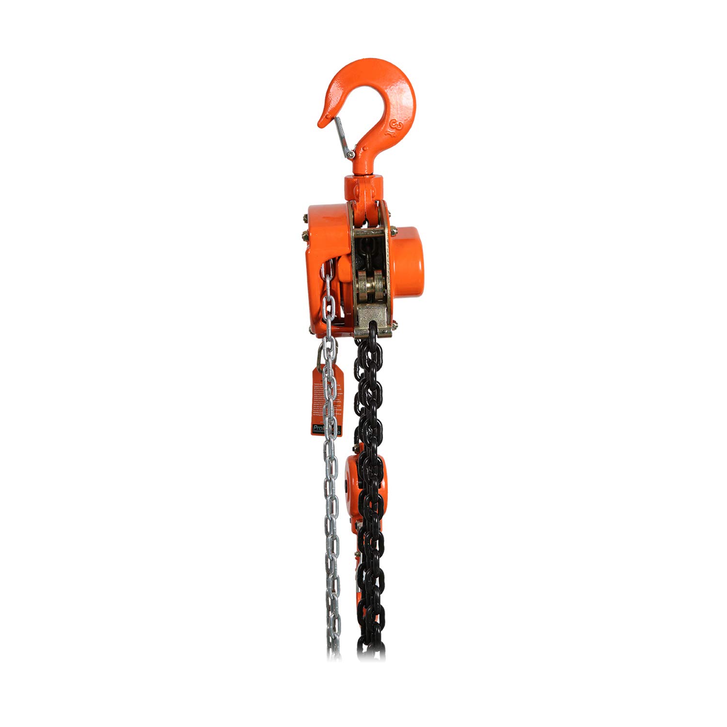 Prowinch Polipasto manual de cadena de 3 toneladas y 30 pies con cadena templada negra G80 duradera para aplicaciones de elevación y aparejo resistentes en entornos industriales y de construcción