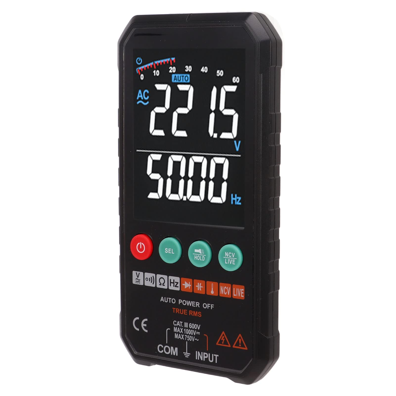 Multimetro digitale intelligente, tester di tensione NCV senza contatto con selezione automatica della gamma, schermo HD retroilluminato e funzione penna di prova per