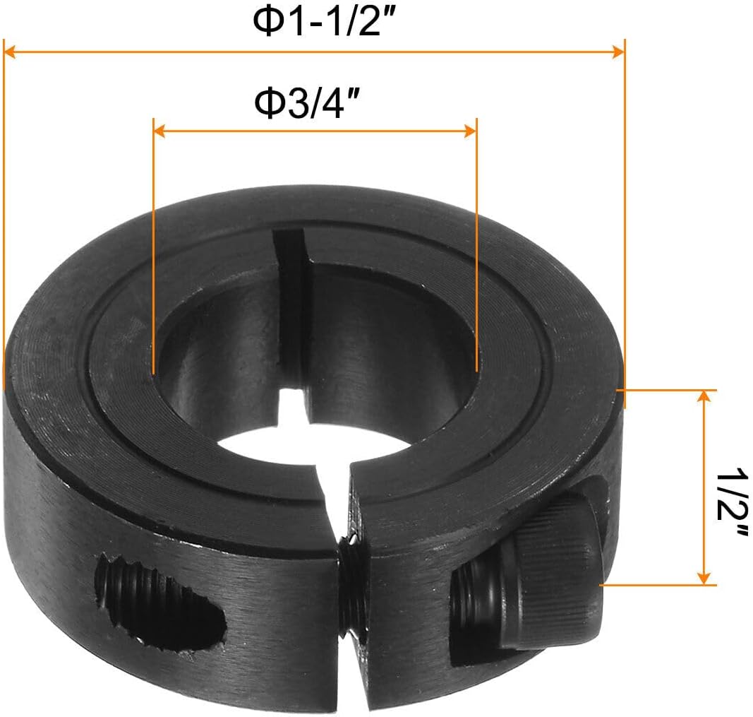 Toolparts And Accessories 4pcs Single Split Shaft Collar 3/4" Bore 1-1/2" OD 1/2" Width Clamp-On Collar (#CN#130824-13821)