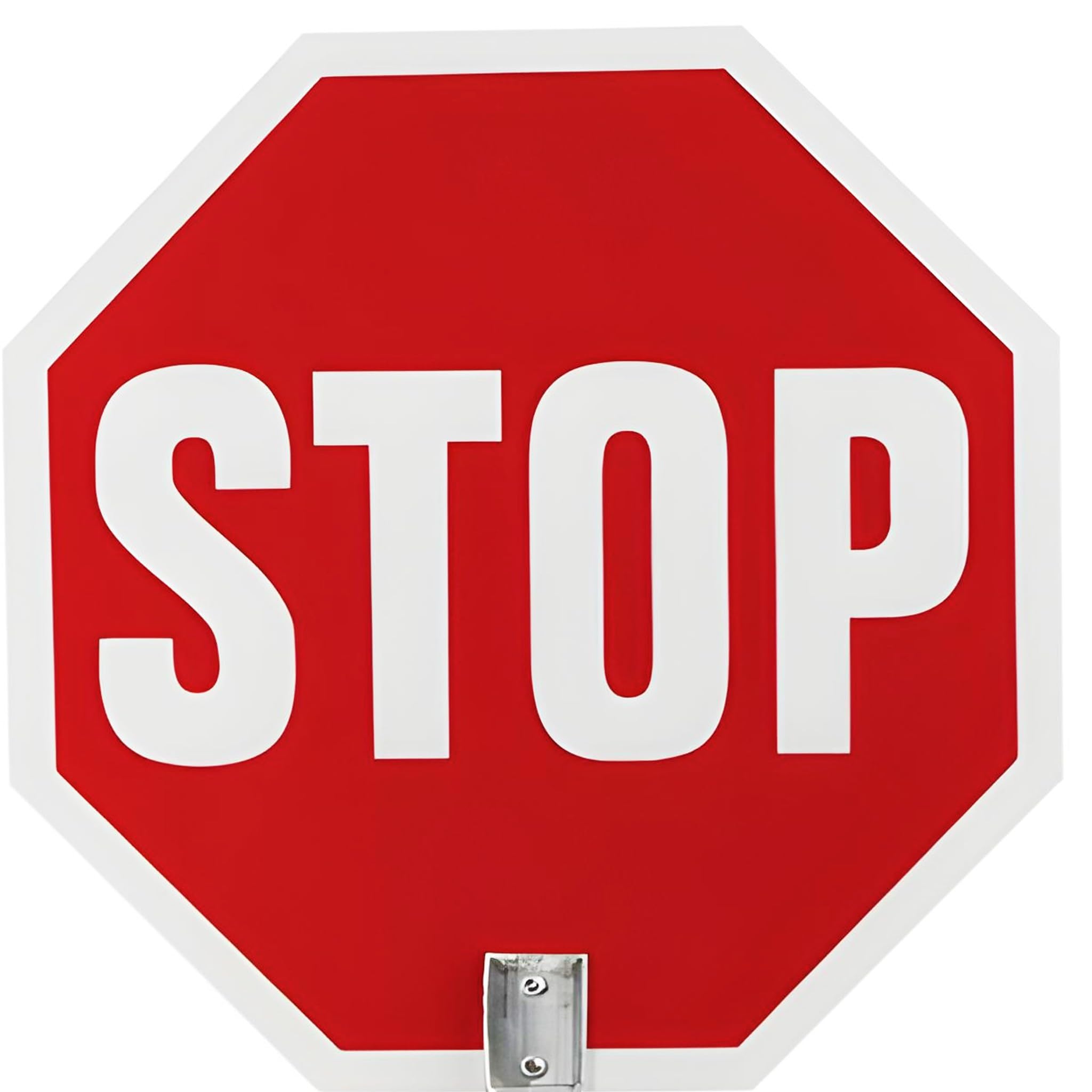 Bricoloco Señal "Stop - Paso Precaución" doble cara 40 cms. homologada Nivel II. Con mango metálico (3)