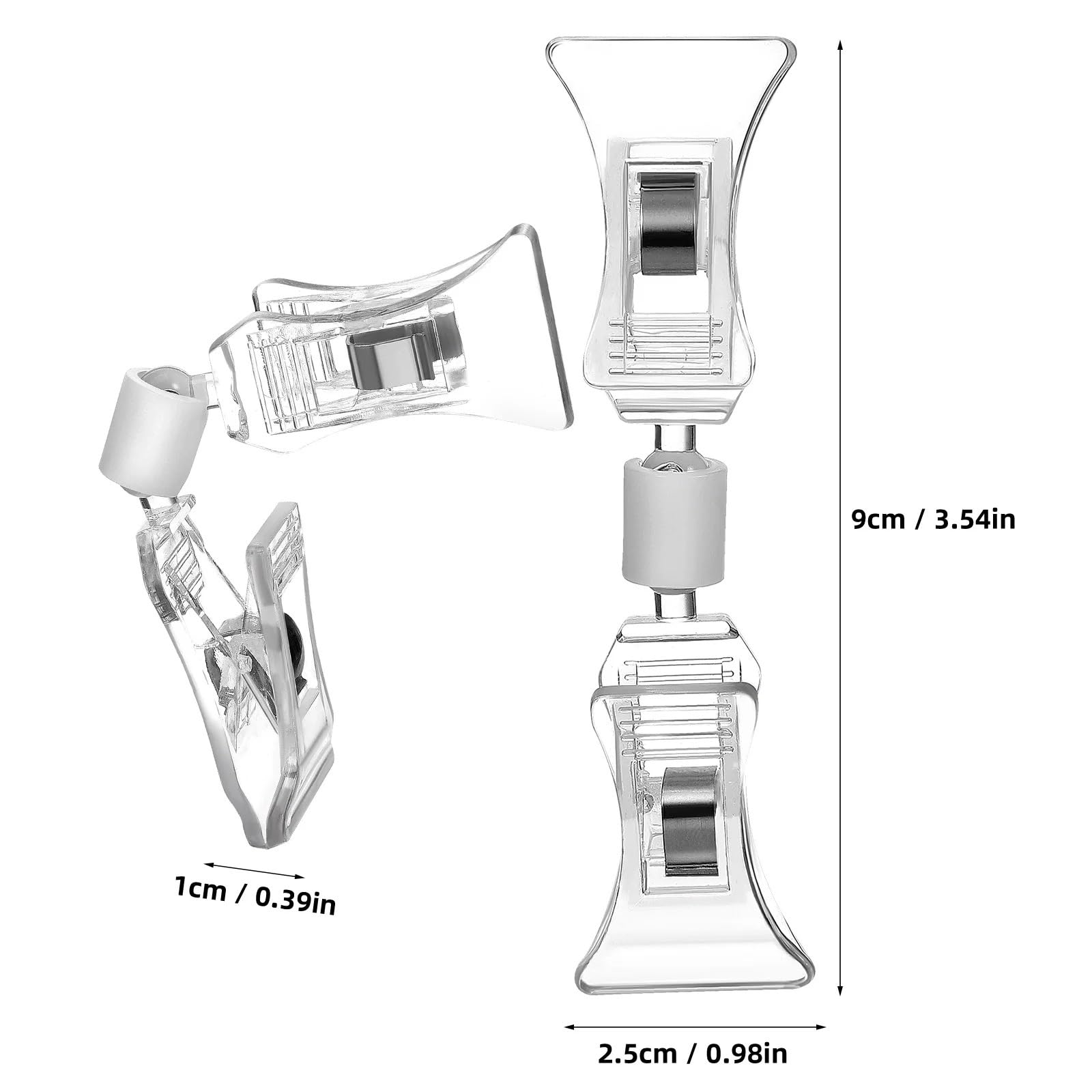 100 Stück transparente Doppelkopf-Clips for Schilderhalter, Preisschild-Anzeige auf Regalen | Doppelkopfdesign for sicheren Halt, klares PP-Material, vielseitig einsetzbar for den Einzelhandel oder den Heimgebrauch