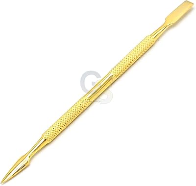 G.S Gold Cuticle Pusher Manicure Gel Nail Art Removal Tool Dual Scraper