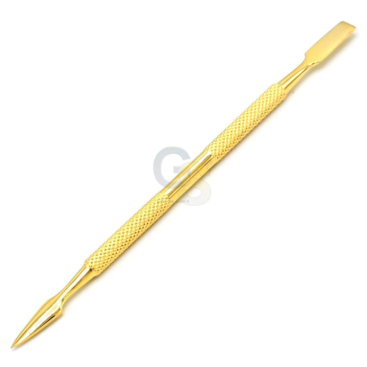 G.S Gold Cuticle Pusher Manicure Gel Nail Art Removal Tool Dual Scraper