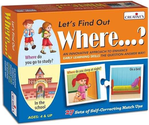 Creative's Wh Questions Let's Find Out - Where? 27 Self-Correcting Question &amp; Answer Match-Up Puzzles Early Reading, Compr...
