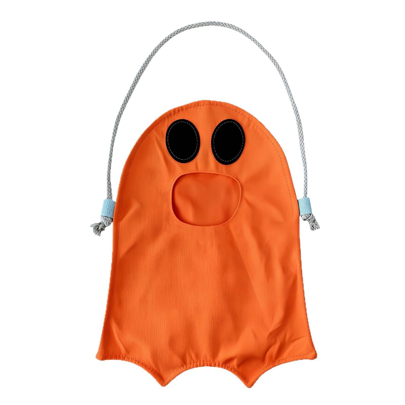 RetroNest School Halloween Treat Bags with Pumpkin Prints, Large 16.5 Trick Or Treat Candy Holder for Children, Durable Oxford Cloth Festive Gift Bags, Ghost Design Party Sacks Orange