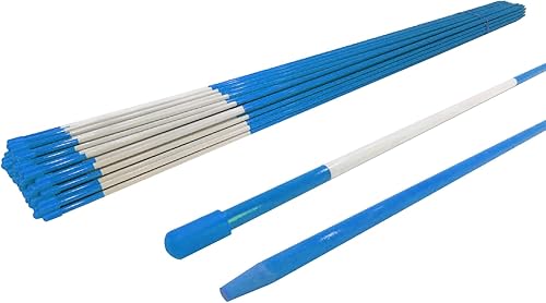 The ROP Shop Paquete de 100 marcadores azules para entrada, estacas de nieve, postes, varillas de 48 pulgadas de largo, 5/16 pulgadas