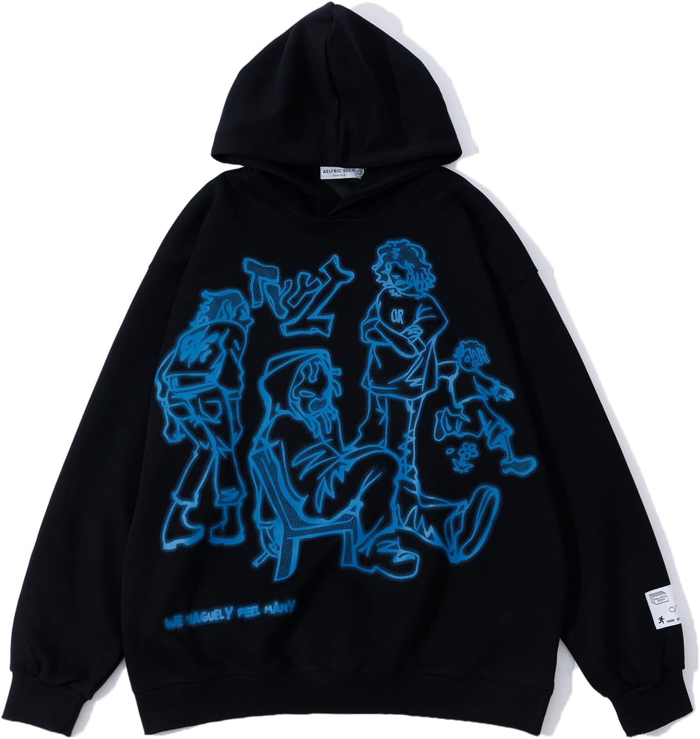 Aelfric Eden Y2k Graphic Hoodies Streetwear Hoodie Oversized Hooded Sweatshirt Pullover Preppy Hip Hop Fashion Unisex