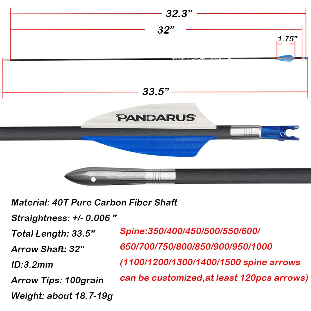12 Flèches Fivics Five-X Carbone - Spine 350 - NEUVES Non Coupées - Pour Arbres Uniquement