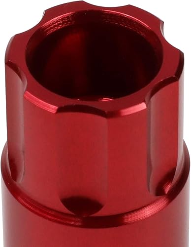Miniatura 5 de J2 Engineering LN-T7-011-125-RD 20 piezas M12 x 1.25 7075-T6 Tuerca de aluminio de 1.969 in de extremo abierto con llave de enchufe (rojo)