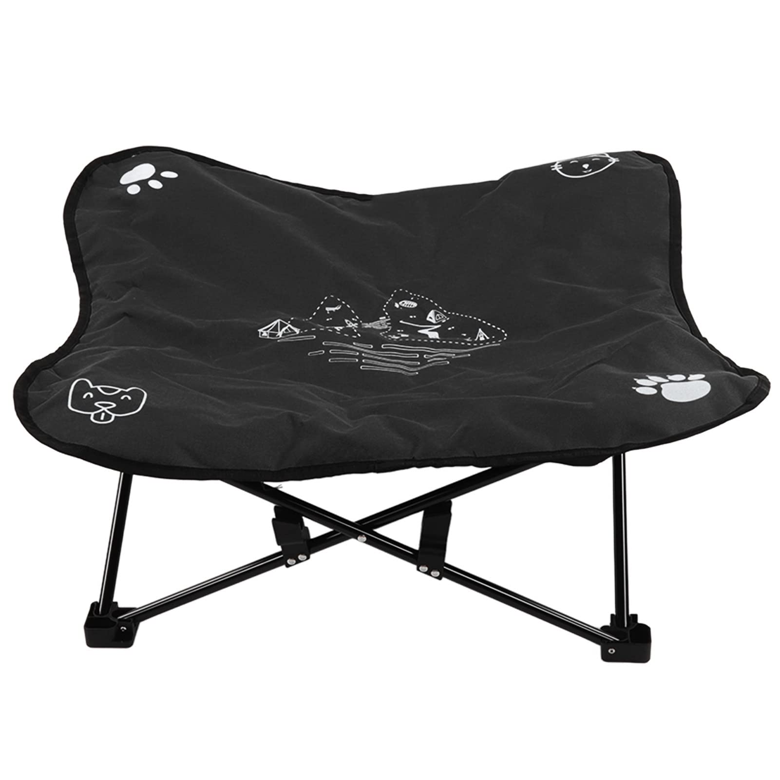 Atyhao Cama para perro elevada, plegable y cómoda, camas para perros elevadas, antideslizantes, soporte de extracción duradero para uso al aire libre (Negro)
