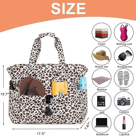 Bluboon Beach Bags for Women, Large Waterproof Tote Bag With Wet Compartment for Pool Weekender Travel Gym - Image 5