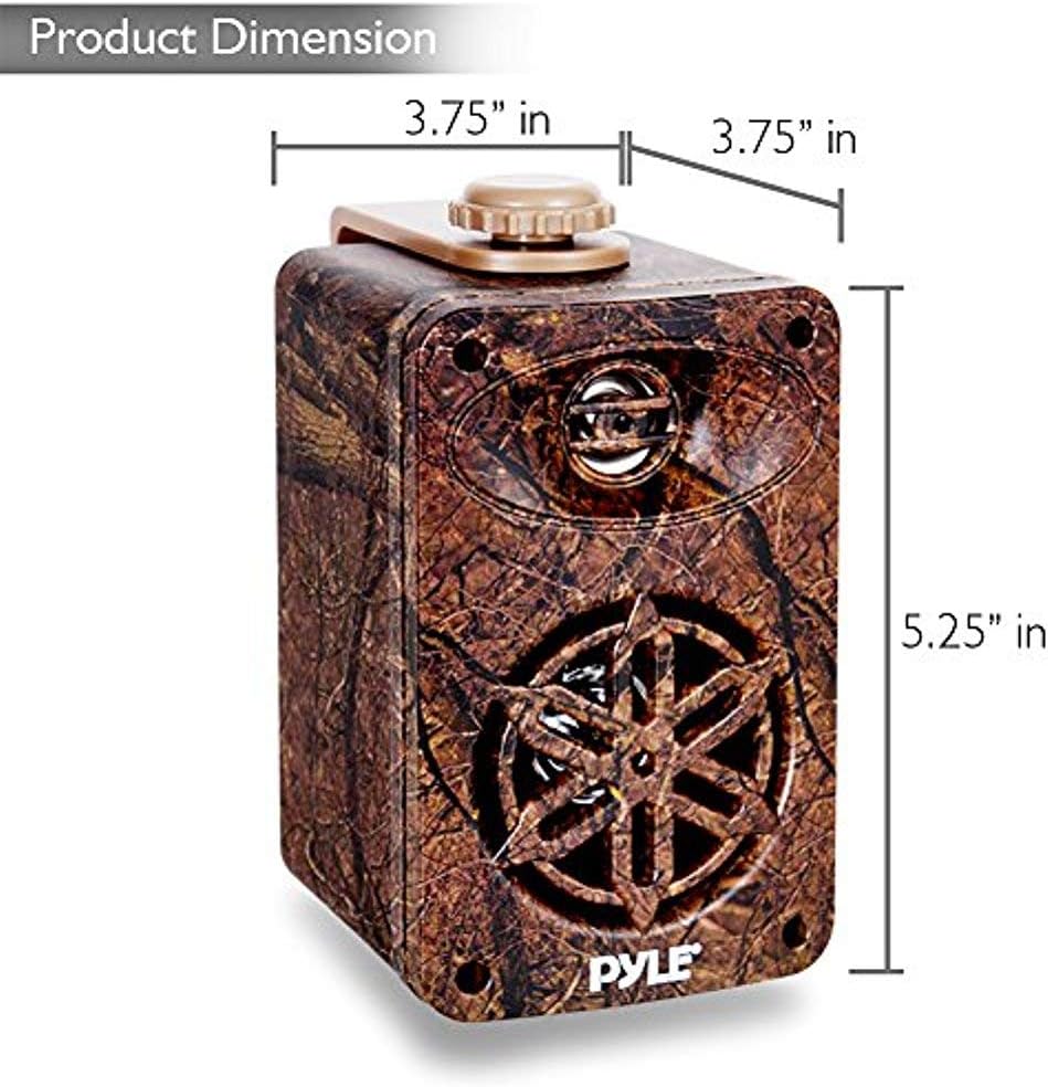 Pyle Dual Waterproof Outdoor Speaker System - 3.5 Inch Pair 3-Way Weatherproof Wall/Ceiling Mounted Camo Style Mini Dual Speakers w/Heavy Duty Grill, Universal Mount, Patio, Indoor Use PLMR24DK