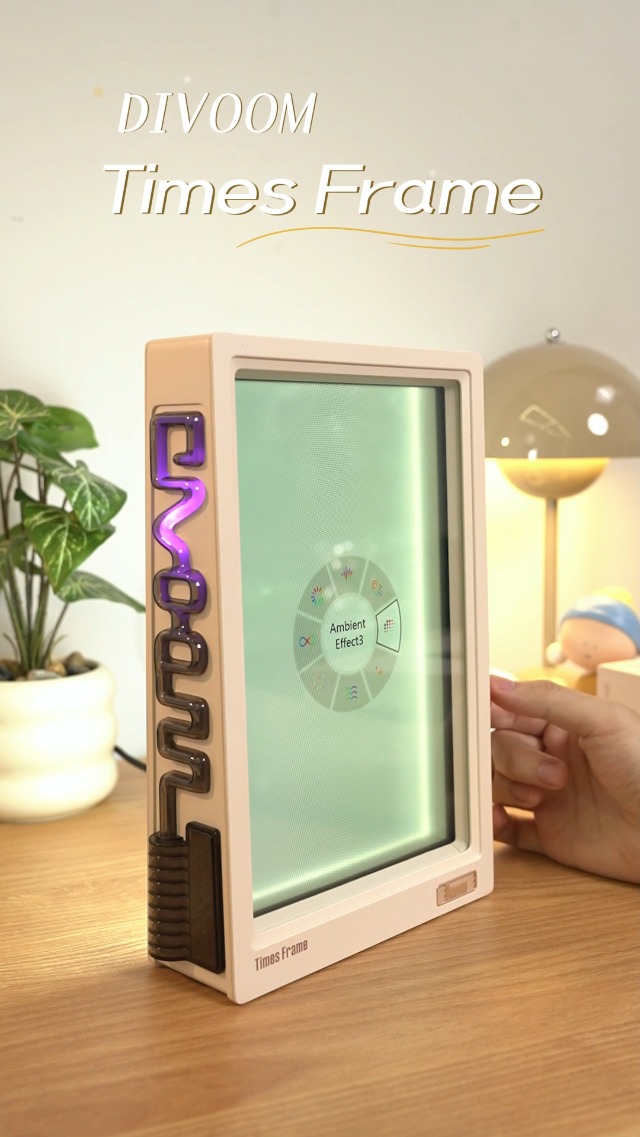 Divoom Pixoo Pixel Art Cadre Photo Numérique Avec Lumière D'ambiance De 21,6 Cm Contrôle Par Application, Horloge Intelligente LED De Bureau/mur, Lampe Décorative Pour Salle De Jeux Et Décoration