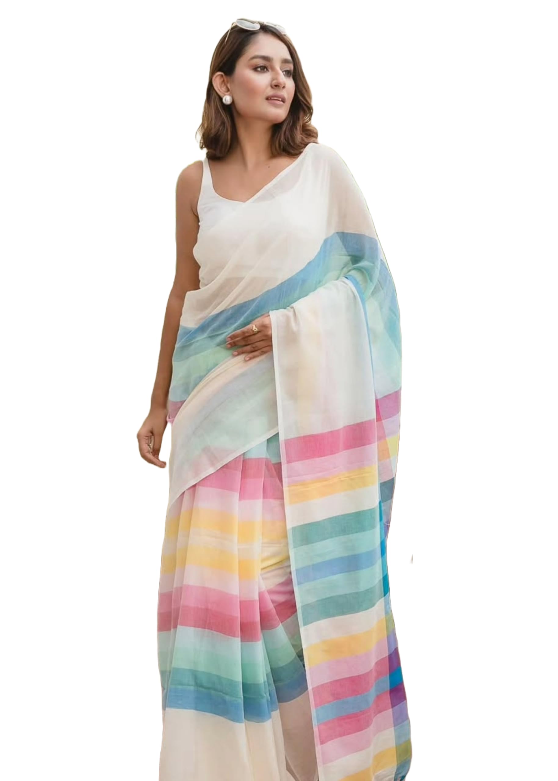 Sari 13287 superbe tissu en coton doux premium avec motif imprimé numérique unique - 7