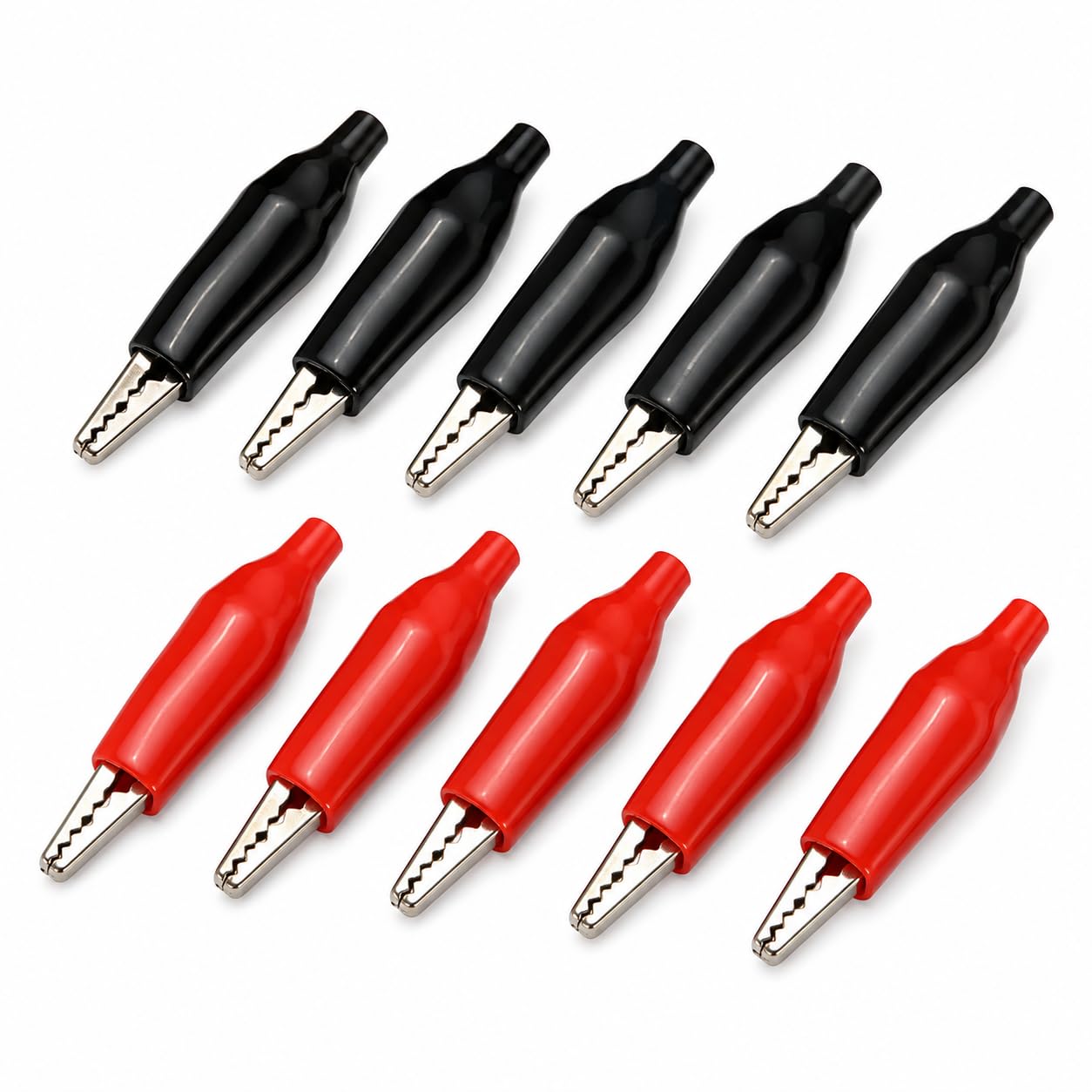 Insulated Crocodile Clips Red and Black, Metal Alligator Test Clips for Electrical Testing, Battery Connections and DIY Electronics, Pack of 5 Pairs (10 Pieces)-image-49