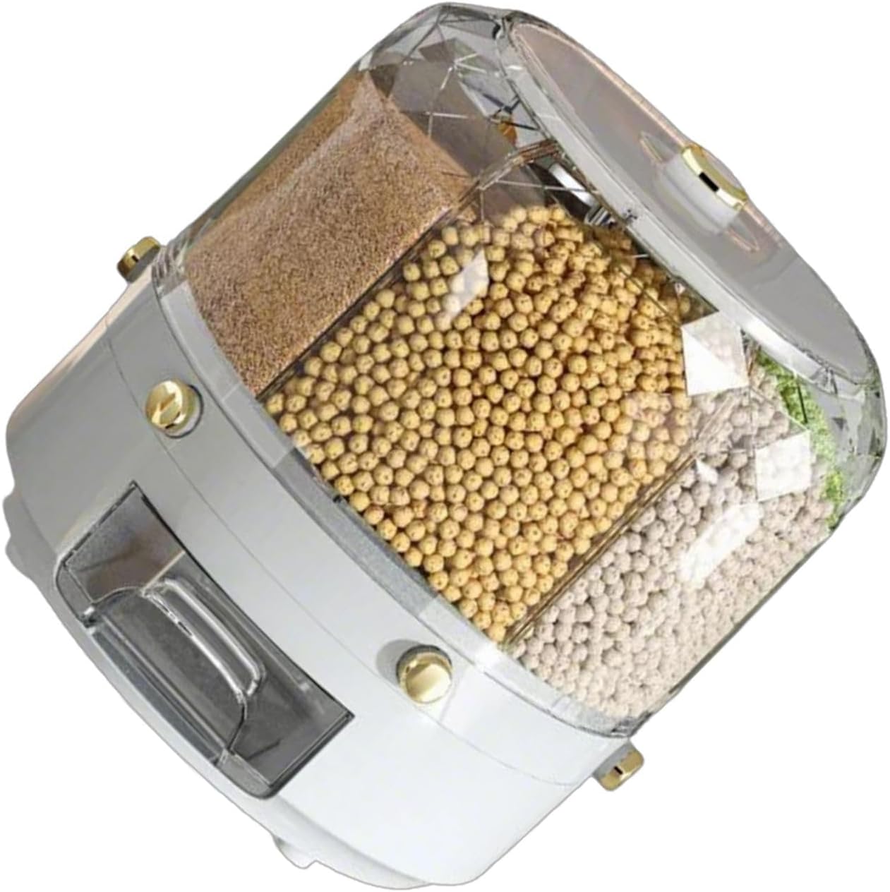 Space Saving Food Container Portable Freshness Preserving Rice Bucket with Sealed Compartments for Home Use Kitchen Storage