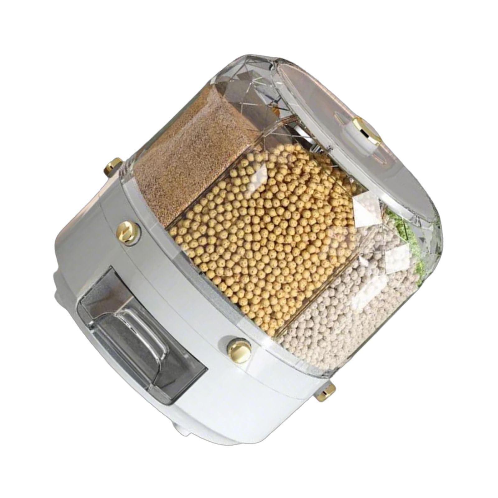 Distributeur de riz scellé rotatif à 360 degrés, boîte à riz robuste avec fenêtre d'inventaire visuel, boîte de rangement pour céréales rotatives