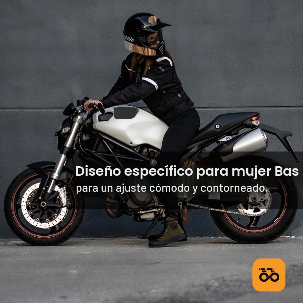 Moore I Chaqueta de Moto Bahia Lady Negro – Verano, Protecciones CE, Diseño Femenino