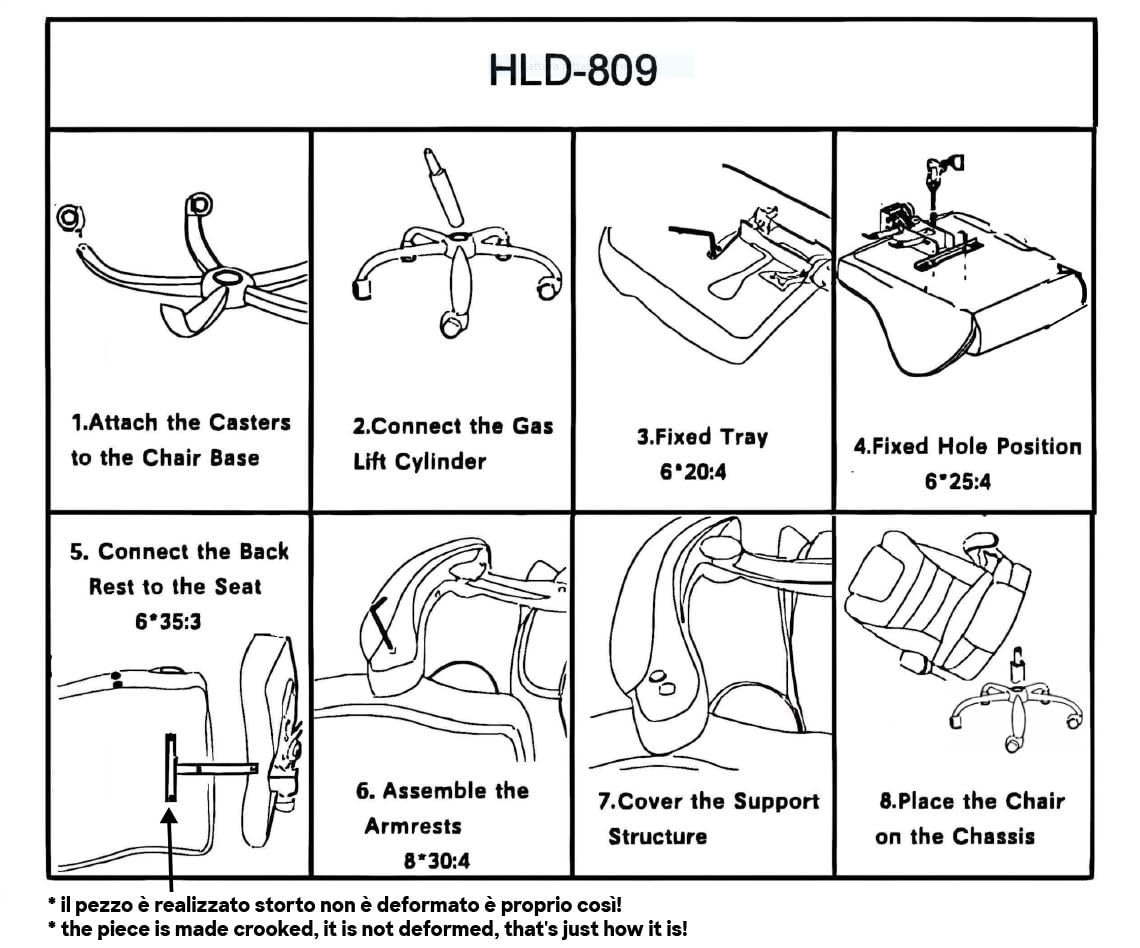 Poltrona/Sedia Ufficio Ergonomica Presidenziale Reclinabile e Direzionabile con Braccioli Imbottiti e Altezza Regolabile,con rotelle – Nera HLD-809